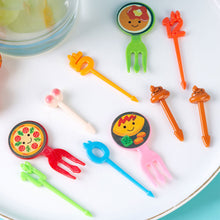 Load image into Gallery viewer, 10pcs Lunch Box Fruit Picks Mini Creative Fruit Cake Dessert Food Forks Kids Snack Decoration Forks Bento Salad Decoration Accessories Cake Picks Toothpick
