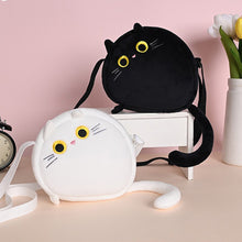 Load image into Gallery viewer, Metoo Black White Cat Sling Bag Cute Plush Phone Bag Girls Plush Mini Bag Coins Purse Birthday Gifts Crossbody Bag