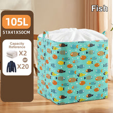 Load image into Gallery viewer, 100L Folding Laundry Basket Round Storage Bin Drawstring Bag Large Hamper Collapsible Clothes Toy Basket Bucket Organizer