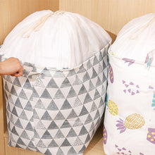 Load image into Gallery viewer, 100L Folding Laundry Basket Round Storage Bin Drawstring Bag Large Hamper Collapsible Clothes Toy Basket Bucket Organizer
