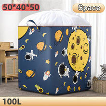 Load image into Gallery viewer, 100L Folding Laundry Basket Round Storage Bin Drawstring Bag Large Hamper Collapsible Clothes Toy Basket Bucket Organizer