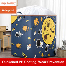 Load image into Gallery viewer, 100L Folding Laundry Basket Round Storage Bin Drawstring Bag Large Hamper Collapsible Clothes Toy Basket Bucket Organizer