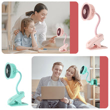 Load image into Gallery viewer, Portable Mini Hand Clip Fan USB Rechargeable Quiet Desktop Electric Fan High Quality Student Dormitory Small Cooling Fan
