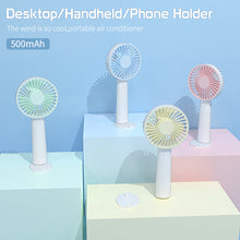Load image into Gallery viewer, Handheld Mini Fan Portable Desktop USB Charging Fan 3 Speeds Adujustable Summer Cooling Fan for Home Outdoor