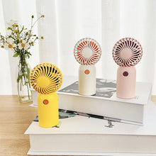 Load image into Gallery viewer, Portable Handheld Fan Office Desktop USB Rechargeable Quiet Small Electric Fan Student Dormitory Air Cooling Fan