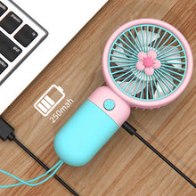 Load image into Gallery viewer, Portable Handheld Fan Office Desktop USB Rechargeable Quiet Small Electric Fan Student Dormitory Air Cooling Fan