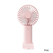 Load image into Gallery viewer, Portable USB Chargeable Mini Fan Handheld Fans with Base Summer Outdoor 3 Speed Adjustable Hand Hold Fan with Phone Holder