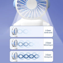 Load image into Gallery viewer, Portable USB Chargeable Mini Fan Handheld Fans with Base Summer Outdoor 3 Speed Adjustable Air Cooling Fan with Phone Holder