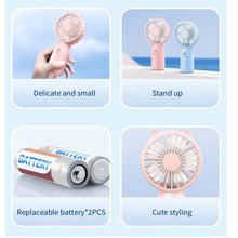 Load image into Gallery viewer, Handheld Mini Fan Portable Desktop USB Charging Fan Summer Air Cooling Fan Silent Pocket Cooling Fan for Office Student Dormitory