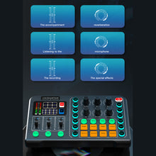 Load image into Gallery viewer, M6 RGB LED OTG Transmission Wireless Bluetooth-compatible External Mixer Sound Card Noise Reduction for Live Streaming Broadcast