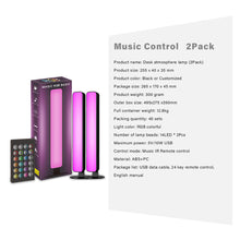 Load image into Gallery viewer, Music Light Bar Bluetooth RGB Desk Atmosphere Lamp 2pack Game TV Wall Computer Decoration Music Rhythm Night Light