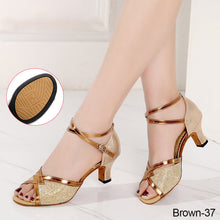 Load image into Gallery viewer, 5.5CM Women Latin Dance Shoes Tango Ballroom Salsa Dance Dancing Shoes For Ladies Girl Heeled Party Oxford Bottom Shoes