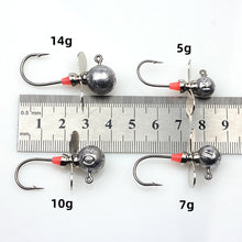Load image into Gallery viewer, Spinpoler Fishing Jig Heads With Propeller Round Ball Fishhook Crappie Walleye Jigs Heads Hooks