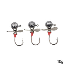 Load image into Gallery viewer, Spinpoler Fishing Jig Heads With Propeller Round Ball Fishhook Crappie Walleye Jigs Heads Hooks