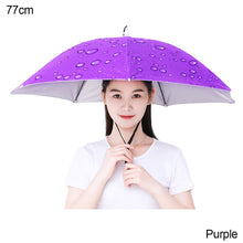 Load image into Gallery viewer, 69cm/77cm Portable Rain Umbrella Hat Foldable Outdoor Fishing Anti-Sun Waterproof Umbrella Camping Head Cap Beach Head Hats