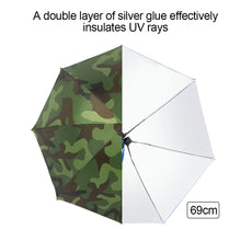 Load image into Gallery viewer, 69cm/77cm Portable Rain Umbrella Hat Foldable Outdoor Fishing Anti-Sun Waterproof Umbrella Camping Head Cap Beach Head Hats