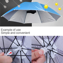 Load image into Gallery viewer, 69cm/77cm Portable Rain Umbrella Hat Foldable Outdoor Fishing Anti-Sun Waterproof Umbrella Camping Head Cap Beach Head Hats