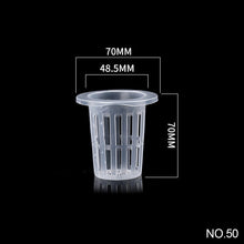 Load image into Gallery viewer, 50Pcs Hydroponic colonization Mesh Pot Net Cup Basket Hydroponic Aeroponic Planting Grow Clone Nursery Plant Soilless
