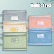 Load image into Gallery viewer, Transparent PVC Mesh Subject Bag for Students Subject Classification Document Bag A4 Test Paper Storage Bag Textbook
