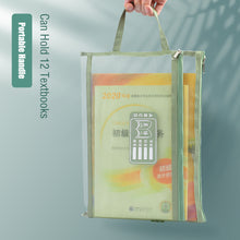 Load image into Gallery viewer, Transparent PVC Mesh Subject Bag for Students Subject Classification Document Bag A4 Test Paper Storage Bag Textbook