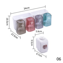 Load image into Gallery viewer, Wall-mounted Toothbrush Holder With Toothpaste Dispenser Punch-free Bathroom Storage For Home Waterproof Bathroom Accessories