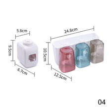 Load image into Gallery viewer, Wall-mounted Toothbrush Holder With Toothpaste Dispenser Punch-free Bathroom Storage For Home Waterproof Bathroom Accessories