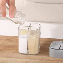 Load image into Gallery viewer, Compartment For Outdoor Cooking BBQ Salt And Pepper Shaker 4 In 1 Camping Seasoning Jar With Lids Transparent Spice Dispenser