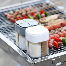 Load image into Gallery viewer, Compartment For Outdoor Cooking BBQ Salt And Pepper Shaker 4 In 1 Camping Seasoning Jar With Lids Transparent Spice Dispenser