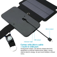 Load image into Gallery viewer, Portable Folding Outdoor Solar Panel Charger 5V 2.1A USB Output Devices Camp Hiking Backpack Travel Power Supply For Smartphones