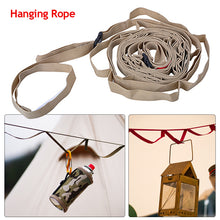Load image into Gallery viewer, 1.8/5m Outdoor Hanging Rope Portable Lanyard Canopy Hanger Camping Campsite Storage Strap Camping Travel Clothesline Hiking Tent Accessories