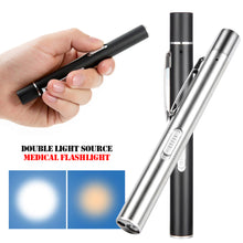 Load image into Gallery viewer, LED Flashlight Work Light Dual Light Source Medical First Aid Pen Light Flashlight Torch Lamp Pupil Gauge Measurements Doctor Nurse Diagnosis