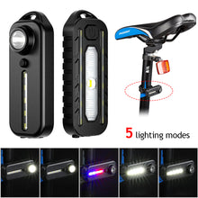 Load image into Gallery viewer, USB Rechargeable LED Shoulder Tactical Police Flashlight with Clip Torch Bike Taillight Helmet Warning Light Outdoor Lamp