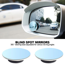 Load image into Gallery viewer, 2Pcs Car Styling Safety HD Frameless Blind Spot Mirrors 360 Degree Auxiliary Parking Wide Angle Rear View Mirror