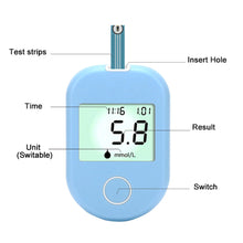Load image into Gallery viewer, Household Portable Blood Glucose Meter HD Large Screen Display Painless Blood Glucose Meter Blood Glucose Test Paper