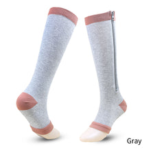 Load image into Gallery viewer, Compression Zip Sox Socks Stretchy Leg Support Zipper Medical Socks Open Toe Zipper Stocking for Varicose Veins Edema Swollen