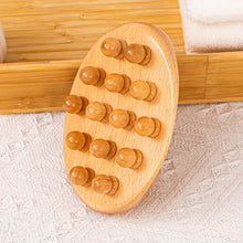 Load image into Gallery viewer, 14 Beads Wooden Handheld Gua Sha Massage Brush Natural Wood Waist Leg Body Meridian Scraping SPA Therapy Refined Skin Relaxation Tool