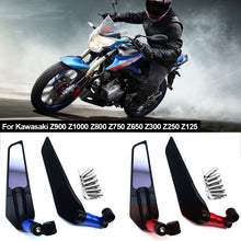 Load image into Gallery viewer, Pair Motorcycle Adjustable Rotating Side Wing Rearview Mirrors Mirror Winglet Motor Accessories For Kawasaki Z900 Z1000 Z800 Z750 Z650 Z300 Z250 Z125