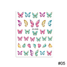 Load image into Gallery viewer, Colorful Butterfly Nail Stickers Retro Small Pattern Nail Enhancement Adhesive Stickers Manicure Art Decoration Stickers