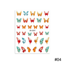 Load image into Gallery viewer, Colorful Butterfly Nail Stickers Retro Small Pattern Nail Enhancement Adhesive Stickers Manicure Art Decoration Stickers