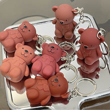 Load image into Gallery viewer, Bear Keychain Pendant Lip Glaze 6 Colors Matte Velvet Lip Gloss Lipstick Non-fading Long-lasting Lip Glaze Women Lip Makeup Cosmetics
