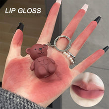 Load image into Gallery viewer, Bear Keychain Pendant Lip Glaze 6 Colors Matte Velvet Lip Gloss Lipstick Non-fading Long-lasting Lip Glaze Women Lip Makeup Cosmetics