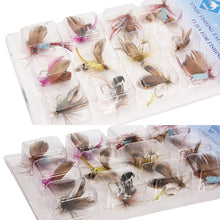 Load image into Gallery viewer, 12PCS/Set Bionic Fly Fishing Hair Needle Fly Hook Moth Butterfly Insect Style Feather Bait Fish Hook Fishing Gear Accessories