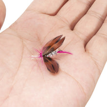 Load image into Gallery viewer, 12PCS/Set Bionic Fly Fishing Hair Needle Fly Hook Moth Butterfly Insect Style Feather Bait Fish Hook Fishing Gear Accessories