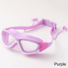 Load image into Gallery viewer, Professional Children's High-Definition Swimming Goggles Large Frame Anti-Fog Anti-Uv Goggles With One-Piece Silicone Earplugs Swimming Goggles