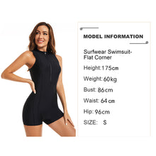 Load image into Gallery viewer, One-Piece Sleeveless Professional Bikini Surfing Swimming Sun Protection Clothing With Zipper Sports Bodysuit Tight Swimsuit - Flat Corner Style