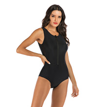 Load image into Gallery viewer, One-Piece Sleeveless Professional Bikini Surfing Swimming Sun Protection Clothing With Zipper Sports Bodysuit Tight Swimsuit - Triangle Style