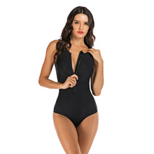 Load image into Gallery viewer, One-Piece Sleeveless Professional Bikini Surfing Swimming Sun Protection Clothing With Zipper Sports Bodysuit Tight Swimsuit - Triangle Style