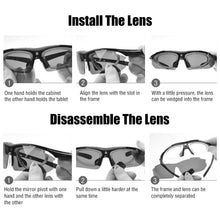 Load image into Gallery viewer, Men's Outdoor Riding Sports Glasses With 5 Sunglasses Myopia Night Vision Shading Color Lenses Anti-Dizziness Cycling Glasses