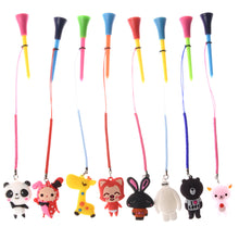 Load image into Gallery viewer, 1Pcs Golf Rubber Tee Plastic Tee Cartoon Hanging Streamer Rope Anti-Loss Golf Accessories Tee Random Color