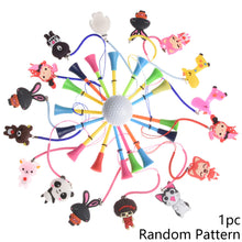 Load image into Gallery viewer, 1Pcs Golf Rubber Tee Plastic Tee Cartoon Hanging Streamer Rope Anti-Loss Golf Accessories Tee Random Color